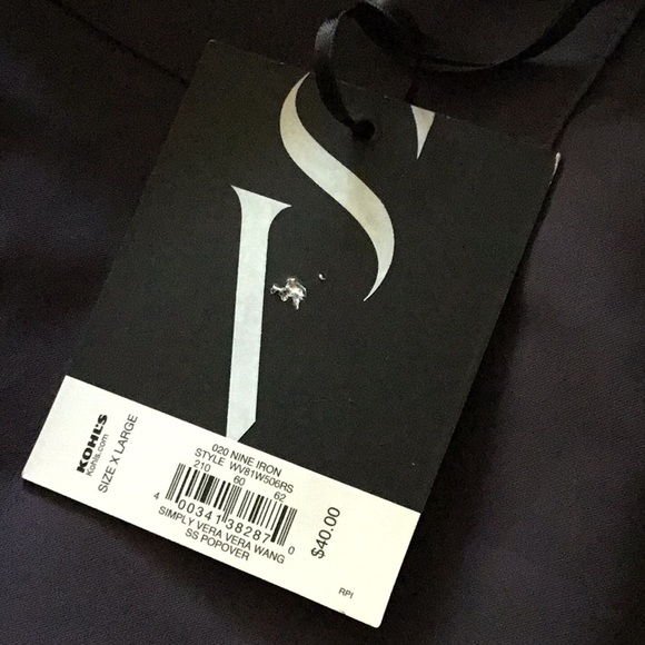 NWT Simply Vera Wong Hidden Button Front Top - Picture 7 of 7